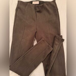 Anthropologie Olive Green Faux  SuedePants